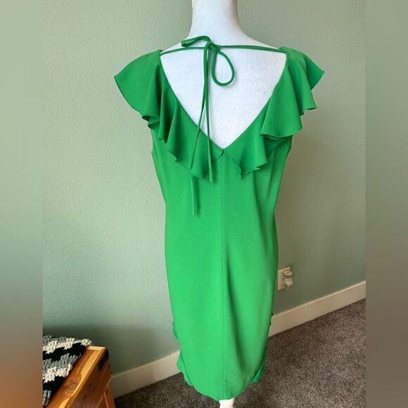 Trina Turk Green Ruffle Sweatheart Shift Dress Size Medium - Picture 2 of 7